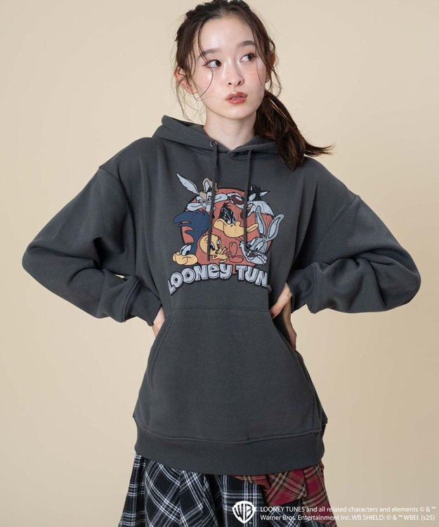 WEGO 【ユニセックス着用ITEM/裏起毛】LOONEYTUNESグラフィックプルオーバー スミクロ