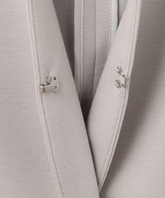 自由区 【好評につき追加生産/洗える】WASHABLEPONTE ノーカラージャケット ライトグレー系