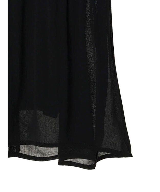 earth music&ecology マジョリカプリーツ半袖ブラウス Black