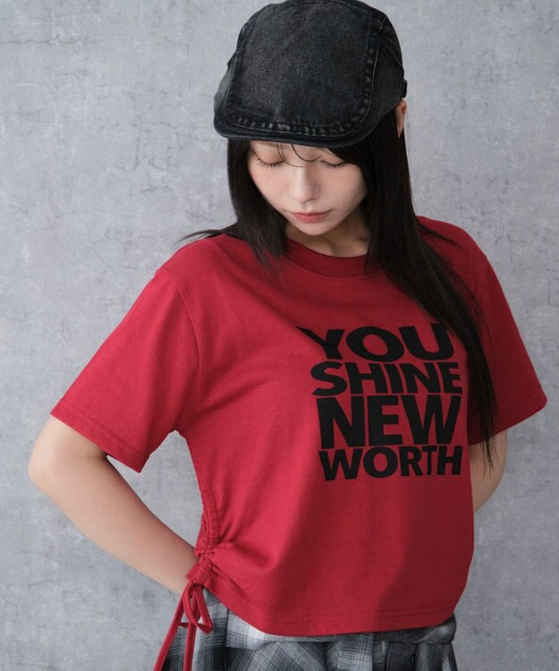 WEGO グラフィックショートサイドリボンドロストT 柄9