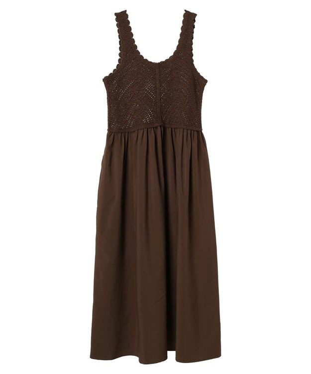 Green Parks ・ＳＵＧＡＲ　ＳＰＯＯＮ　クロシェキリカエワンピース Brown