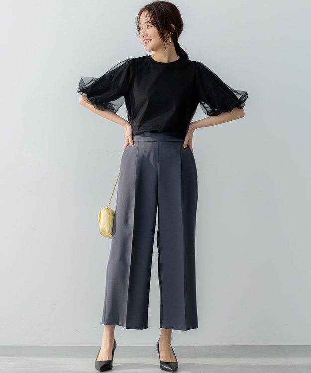 組曲 L 【VERY掲載・WEB限定】チュールカバー カットソー ブラック系