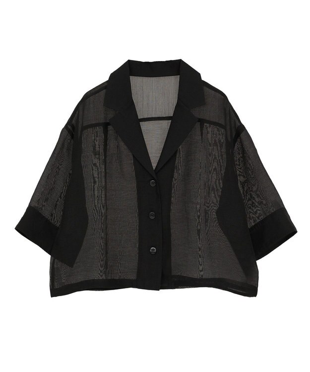 earth music&ecology シアーショートシャツ Black