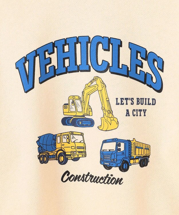 ANY KIDS 車プリント 裏毛トレーナー アイボリー