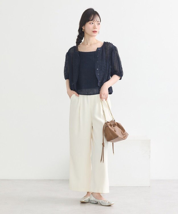 earth music&ecology ミニフリルカットレースアンサンブル Off White