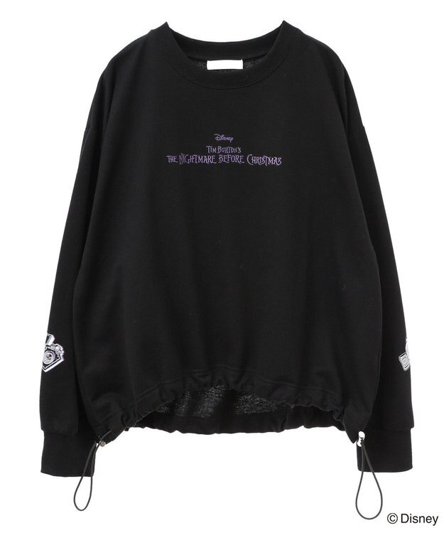 Green Parks ナイトメア／裾ドロストミニ裏毛プルオーバー Black