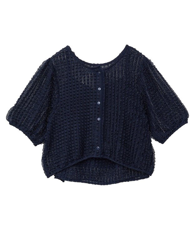 earth music&ecology ミニフリルカットレースアンサンブル Navy