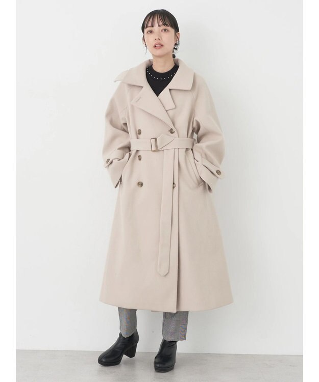 earth music&ecology ２ｗａｙカラーロングコート Beige