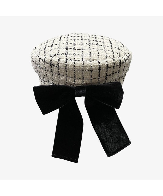 林八百吉商店 un chapeau ツイードマリンリボンキャス ホワイト