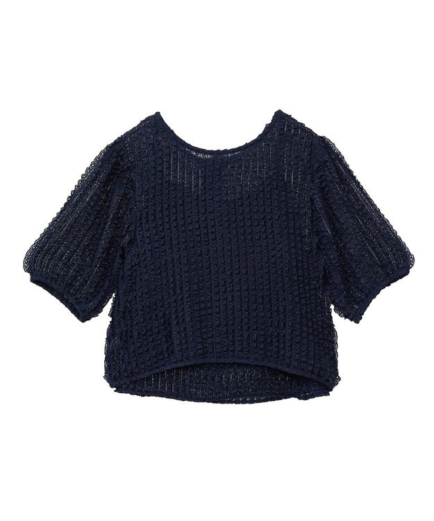 earth music&ecology ミニフリルカットレースアンサンブル Navy