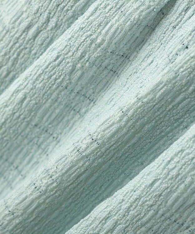 earth music&ecology 【予約】ラッフルカラーカットブラウス サックスブルー