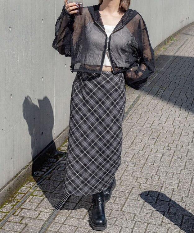 WEGO ダブルジップメッシュパーカー ブラック