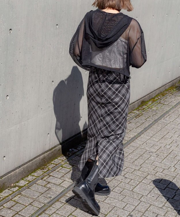 WEGO ダブルジップメッシュパーカー ブラック