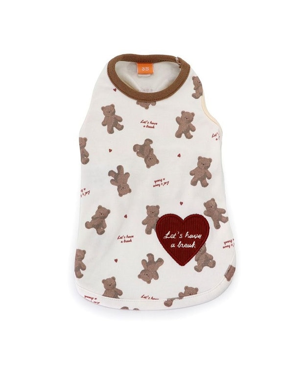 PET PARADISE ペットパラダイス くま  ペティヒート タンクトップ  ハート柄 小型犬 白~オフホワイト