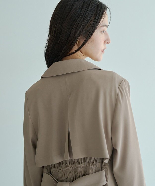 YECCA VECCA 【UVカット/花粉ガード】素材MIXトレンチコート Beige