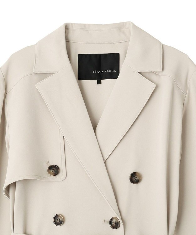 YECCA VECCA 【UVカット/花粉ガード】素材MIXトレンチコート Gray Beige