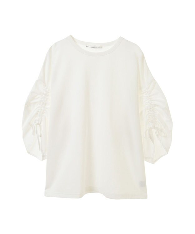 Green Parks ・ＥＬＥＮＣＡＲＥ　ＤＵＥ　ギャザースリーブＴＥＥ Off White