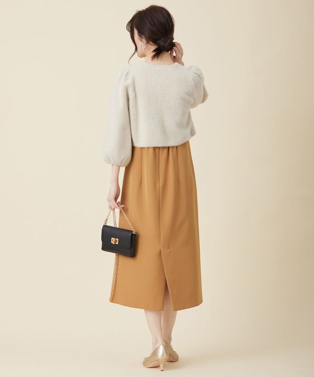 ANY SIS L 【洗える】フェザーニット カーディガン アイボリーベージュ