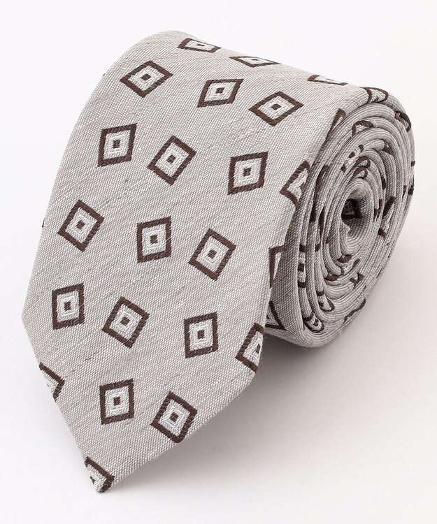 JOSEPH ABBOUD 【イタリア生地・日本製】スクエアメランジ ネクタイ ベージュ系5