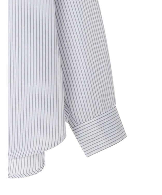 earth music&ecology ワンポイントロゴシャツ Stripe Gray