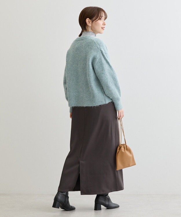 Green Parks 毛ふきシャギーＶネックカーディガン Mint