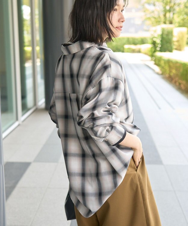 AMERICAN HOLIC イージーケアチェックシャツ【360°着こなしシャツ】 Ivory