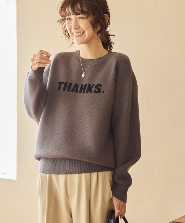 AMERICAN HOLIC バイパチＴＨＡＮＫＳ．ジャガードニットＰＯ Gray Mixture