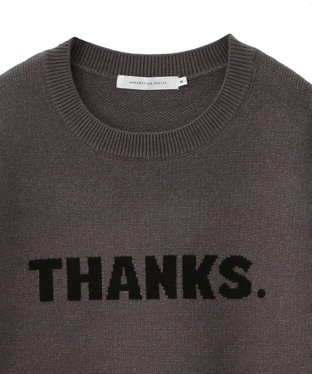 AMERICAN HOLIC バイパチＴＨＡＮＫＳ．ジャガードニットＰＯ Gray Mixture