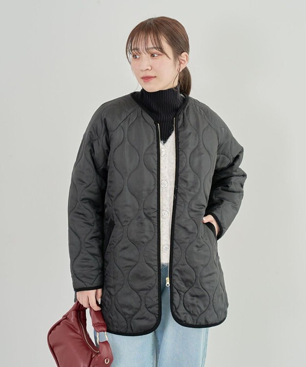 Green Parks 毛ふきシャギーＶネックカーディガン Light Gray Mixture