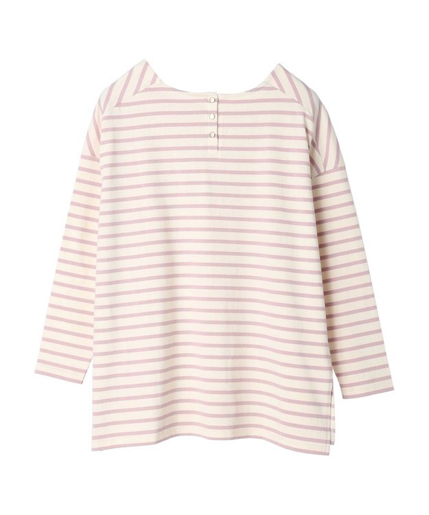 earth music&ecology バック釦ボーダーチュニック Pink