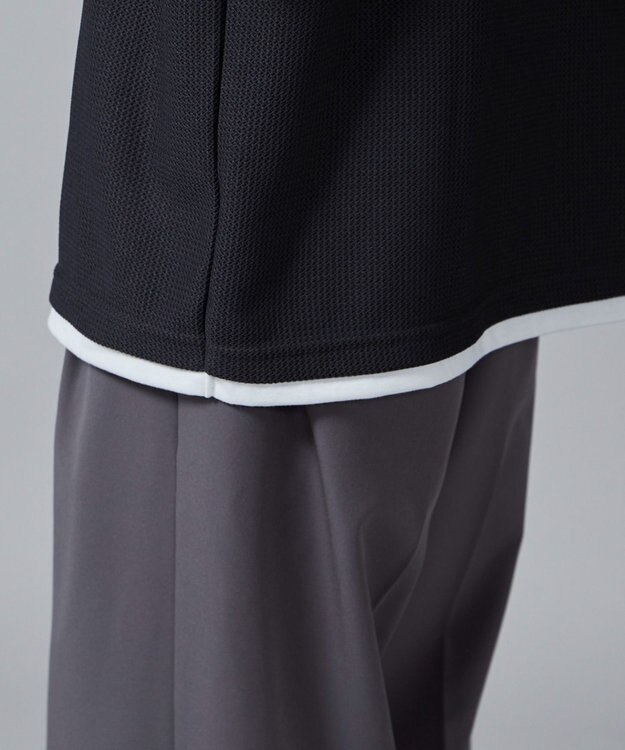 WEGO フェイクレイヤードキーネックT（S） ダークグレー