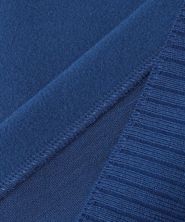 J.PRESS LADIES L ニードルパンチ ハーフジップ カットソー ブルー系