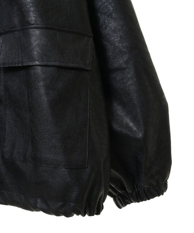 Green Parks ・ＥＬＥＮＣＡＲＥ　ＤＵＥフェイクレザーＺＩＰブルゾ Black