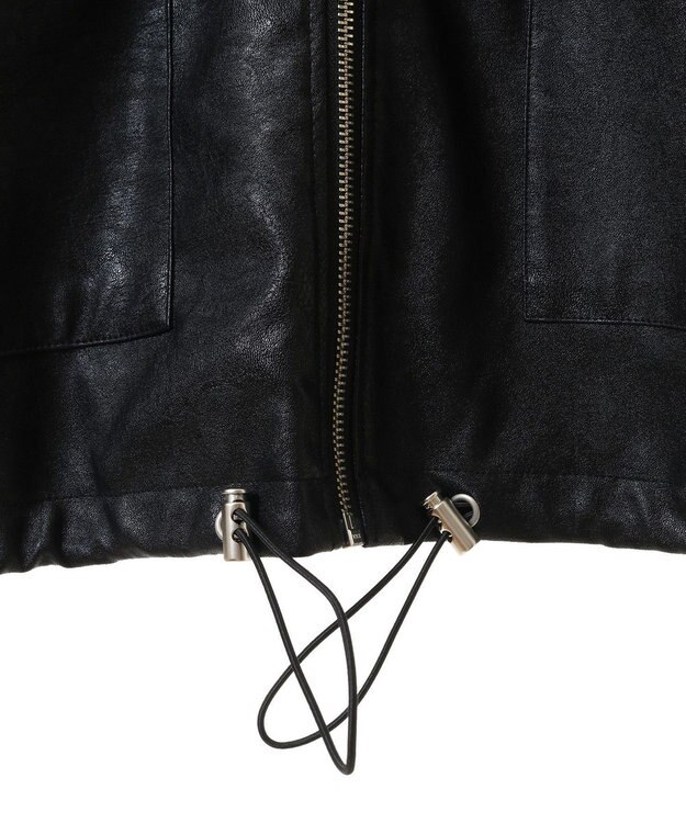 Green Parks ・ＥＬＥＮＣＡＲＥ　ＤＵＥフェイクレザーＺＩＰブルゾ Black