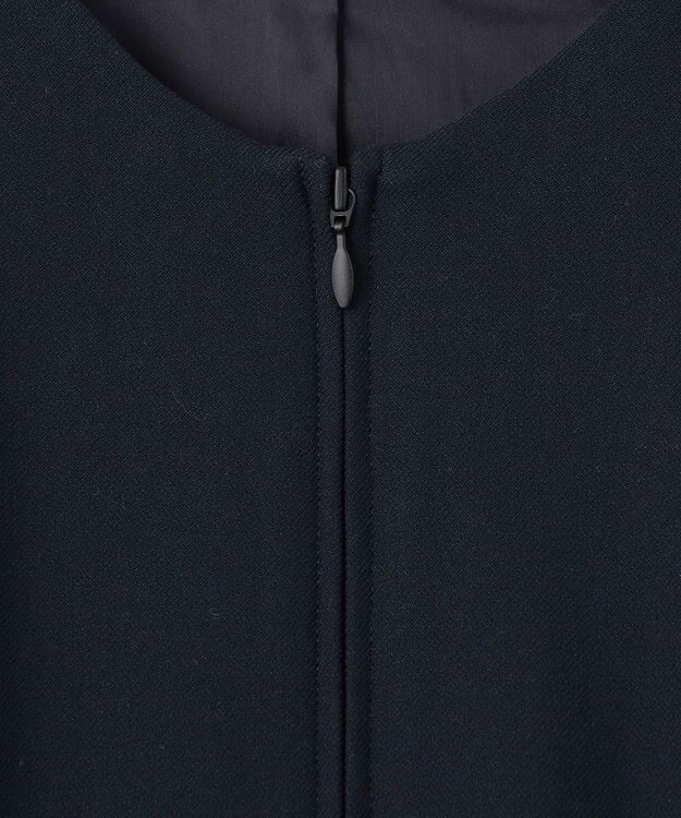 #Newans 【セレモニーにも】〈亀恭子さんコラボ〉ボリュームスリーブロングワンピース ネイビー