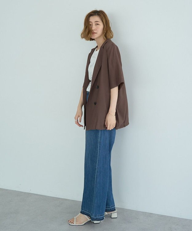 YECCA VECCA ハーフスリーブライトジャケット Brown