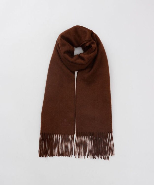 AURORA LANVIN COLLECTION ランバン コレクション カシミヤ 無地ストール（幅50cm) ブラウン