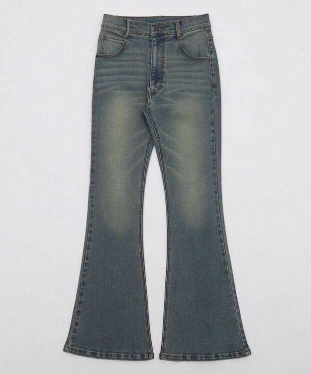 WEGO ストレッチフレアデニムパンツ デニム中濃加工色