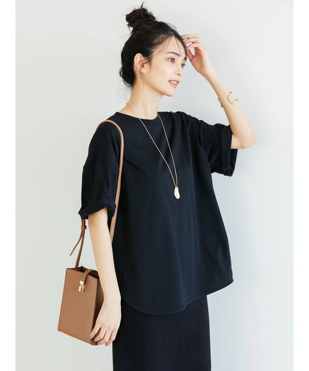 AMERICAN HOLIC 抗菌防臭ラウンドテールカットプルオーバー Black