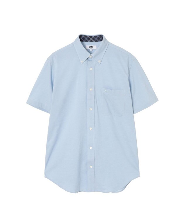 DAKS チェックカラー ボタンダウンシャツ ライトブルー