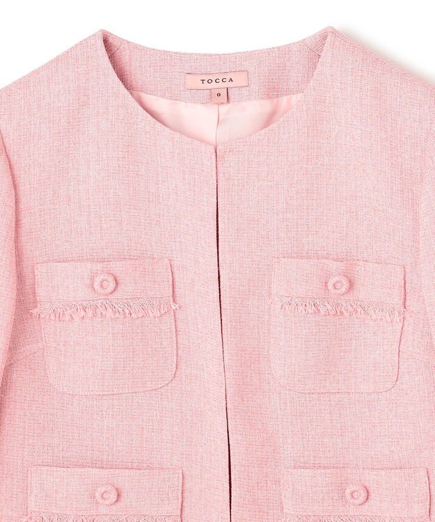 TOCCA 【洗える・消臭】MIST TWEED ジャケット ピンク系5