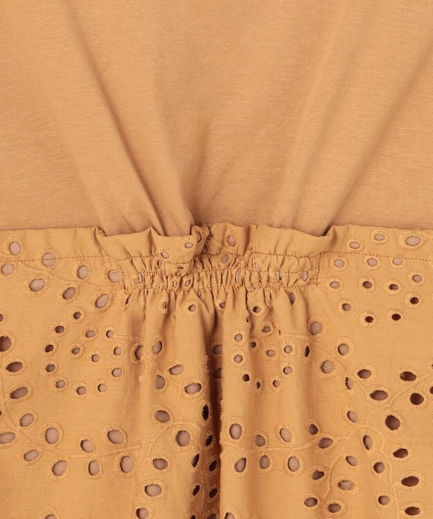 23区 【先行予約】カットワークエンブロイダリー スカラップヘム トップス キャメル系