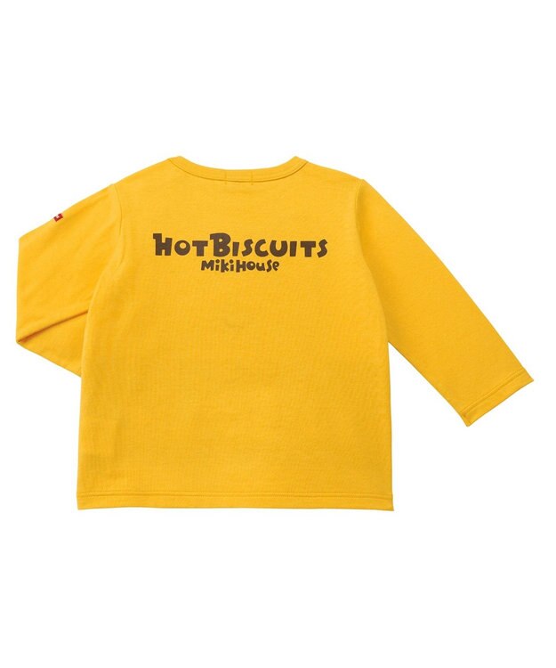 MIKI HOUSE HOT BISCUITS 【80-120cm】 ロゴ×キャラクター 長袖Tシャツ 黄