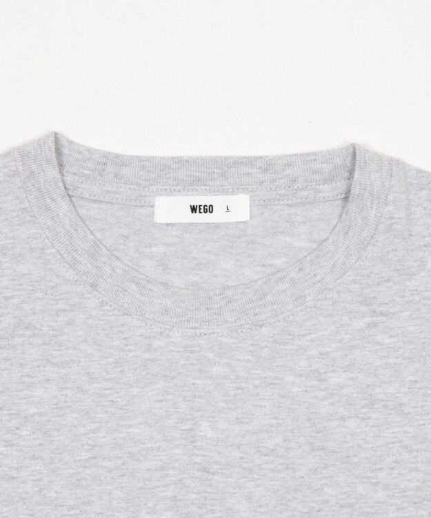 WEGO ポケット刺繍BIG　T（長袖） アッシュグレー