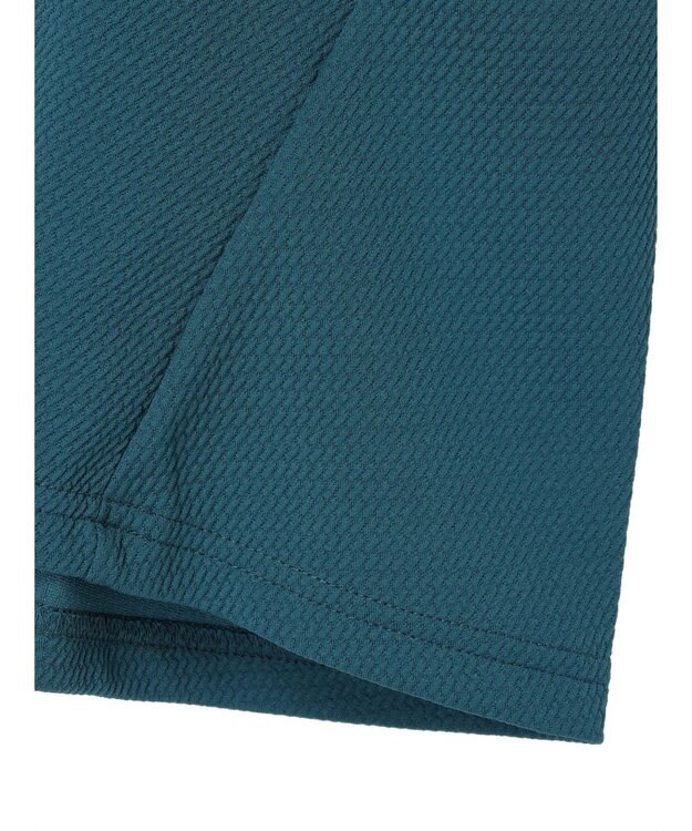 Green Parks ぽこぽこ７分袖カットプルオーバー Blue Green