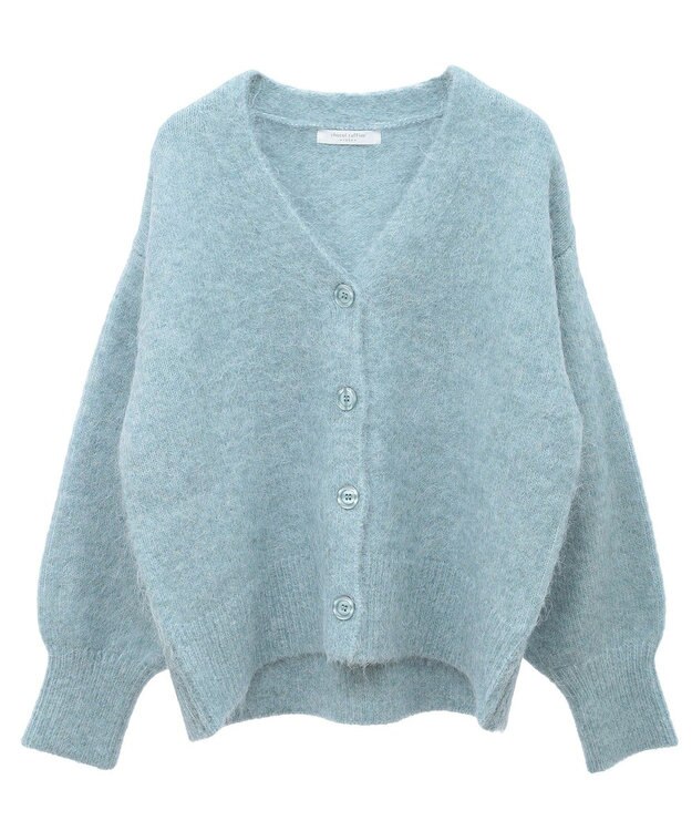 Green Parks 毛ふきシャギーＶネックカーディガン Mint