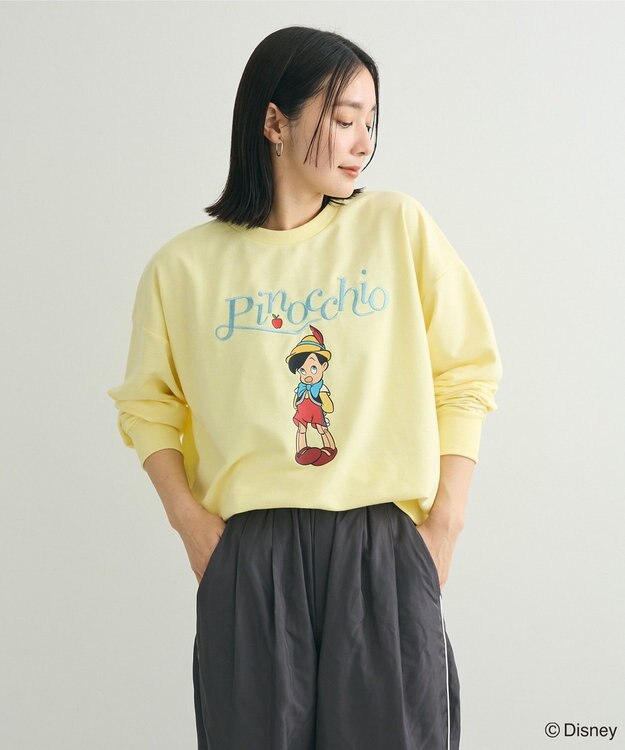 Green Parks ピノキオ／刺繍ミニ裏毛プルオーバー Lemon Yellow
