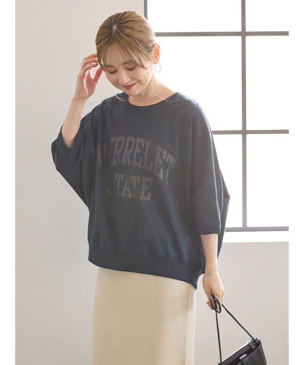 AMERICAN HOLIC ドルマンミニ裏毛プルオーバー① Dark Navy