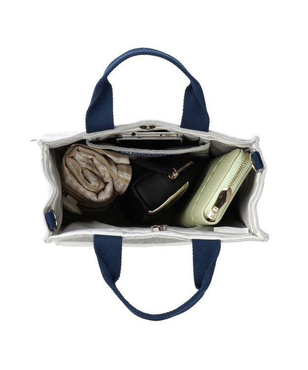 ROOTOTE 1413【無地＆ボーダー】/ NA.スクエア2way.テンジク-B 04：グレー・アイボリー