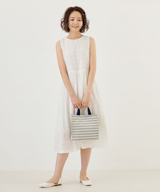 ROOTOTE 1413【無地＆ボーダー】/ NA.スクエア2way.テンジク-B 04：グレー・アイボリー